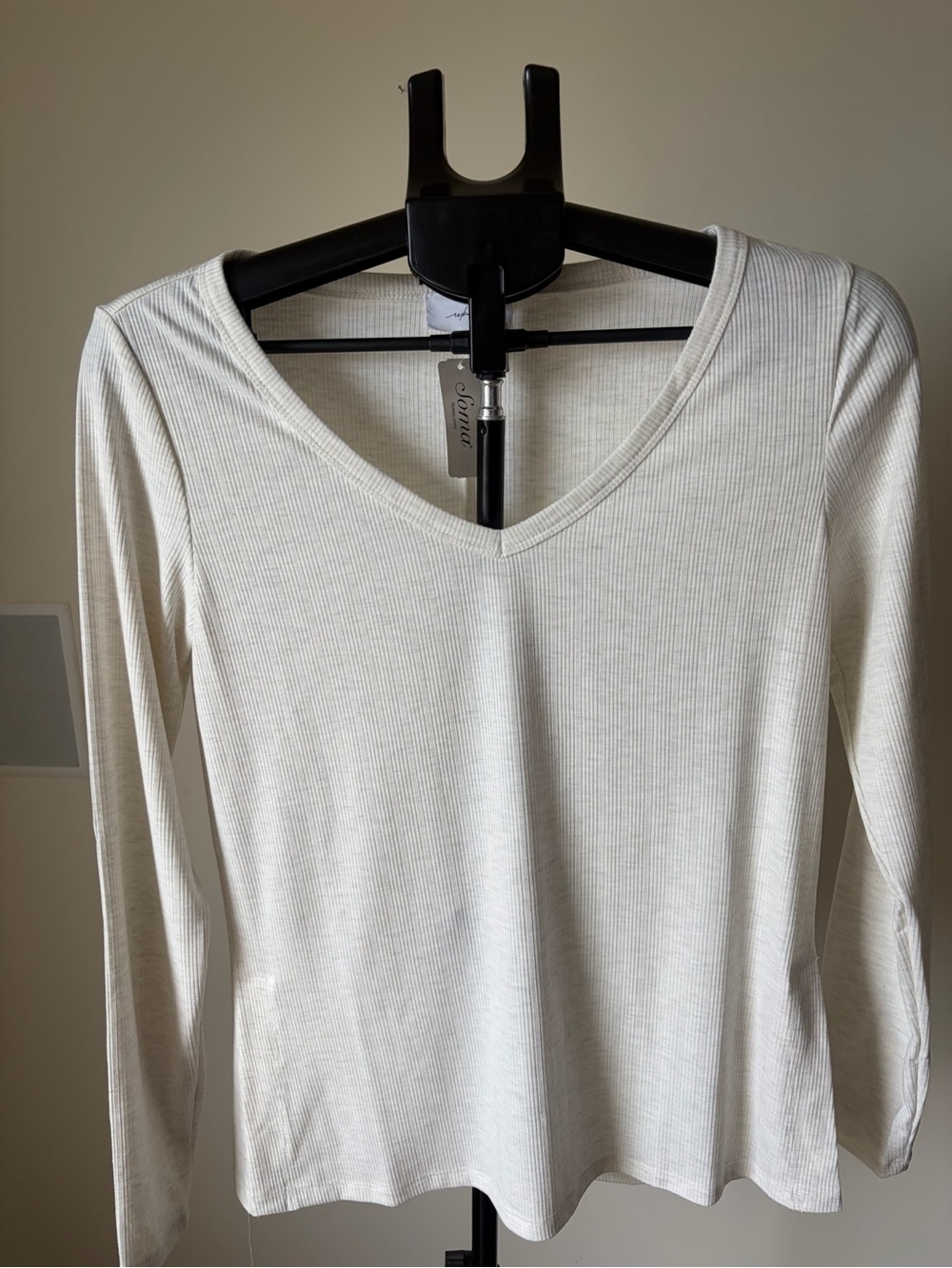 NWT Soma Weekend Ribbed V-Neck Straight Tunic Heather Crystal S